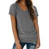 imageATHMILE Womens Tops Shirts for Women Short Sleeve V Neck Tee Summer Fashion Trendy Soft Casual Spring Clothes Outfits BeachGray