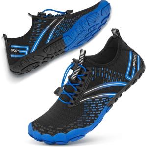imageATHMILE Hiking Barefoot Water Shoes for Women Men Beach Swim Aqua Pool River Quick Dry Athletic Wide Toe Outdoor Sport Kayaking Boating Rock Climbing Yoga LakeA Navy