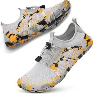 imageATHMILE Hiking Barefoot Water Shoes for Women Men Beach Swim Aqua Pool River Quick Dry Athletic Wide Toe Outdoor Sport Kayaking Boating Rock Climbing Yoga LakeB Grey