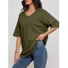 imageATHMILE Womens Summer Oversized Shirts V Neck Business Casual Workout Tops Beach Vacation 2025 Gym ClothesArmy Green