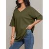 imageATHMILE Womens Summer Oversized Shirts V Neck Business Casual Workout Tops Beach Vacation 2025 Gym ClothesArmy Green