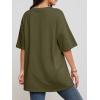 imageATHMILE Womens Summer Oversized Shirts V Neck Business Casual Workout Tops Beach Vacation 2025 Gym ClothesArmy Green