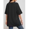 imageATHMILE Womens Summer Oversized Shirts V Neck Business Casual Workout Tops Beach Vacation 2025 Gym ClothesBlack