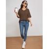 imageATHMILE Womens Summer Oversized Shirts V Neck Business Casual Workout Tops Beach Vacation 2025 Gym ClothesBrown