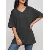 imageATHMILE Womens Summer Oversized Shirts V Neck Business Casual Workout Tops Beach Vacation 2025 Gym ClothesDark Gray