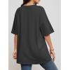 imageATHMILE Womens Summer Oversized Shirts V Neck Business Casual Workout Tops Beach Vacation 2025 Gym ClothesDark Gray