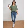imageATHMILE Womens Summer Oversized Shirts V Neck Business Casual Workout Tops Beach Vacation 2025 Gym ClothesDark Gray Green