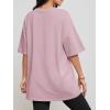 imageATHMILE Womens Summer Oversized Shirts V Neck Business Casual Workout Tops Beach Vacation 2025 Gym ClothesDark Pink