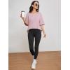 imageATHMILE Womens Summer Oversized Shirts V Neck Business Casual Workout Tops Beach Vacation 2025 Gym ClothesDark Pink