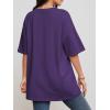 imageATHMILE Womens Summer Oversized Shirts V Neck Business Casual Workout Tops Beach Vacation 2025 Gym ClothesDark Purple
