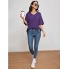 imageATHMILE Womens Summer Oversized Shirts V Neck Business Casual Workout Tops Beach Vacation 2025 Gym ClothesDark Purple
