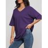 imageATHMILE Womens Summer Oversized Shirts V Neck Business Casual Workout Tops Beach Vacation 2025 Gym ClothesDark Purple