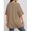 imageATHMILE Womens Summer Oversized Shirts V Neck Business Casual Workout Tops Beach Vacation 2025 Gym ClothesDesert