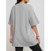 imageATHMILE Womens Summer Oversized Shirts V Neck Business Casual Workout Tops Beach Vacation 2025 Gym ClothesGrey