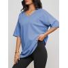 imageATHMILE Womens Summer Oversized Shirts V Neck Business Casual Workout Tops Beach Vacation 2025 Gym ClothesIce Blue