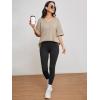 imageATHMILE Womens Summer Oversized Shirts V Neck Business Casual Workout Tops Beach Vacation 2025 Gym ClothesKhaki