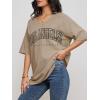 imageATHMILE Womens Summer Oversized Shirts V Neck Business Casual Workout Tops Beach Vacation 2025 Gym ClothesKhaki1