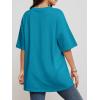 imageATHMILE Womens Summer Oversized Shirts V Neck Business Casual Workout Tops Beach Vacation 2025 Gym ClothesLake Blue