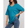 imageATHMILE Womens Summer Oversized Shirts V Neck Business Casual Workout Tops Beach Vacation 2025 Gym ClothesLake Blue