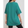 imageATHMILE Womens Summer Oversized Shirts V Neck Business Casual Workout Tops Beach Vacation 2025 Gym ClothesLake Green