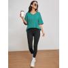 imageATHMILE Womens Summer Oversized Shirts V Neck Business Casual Workout Tops Beach Vacation 2025 Gym ClothesLake Green