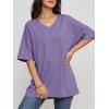 imageATHMILE Womens Summer Oversized Shirts V Neck Business Casual Workout Tops Beach Vacation 2025 Gym ClothesLavender