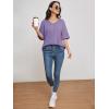 imageATHMILE Womens Summer Oversized Shirts V Neck Business Casual Workout Tops Beach Vacation 2025 Gym ClothesLavender