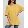 imageATHMILE Womens Summer Oversized Shirts V Neck Business Casual Workout Tops Beach Vacation 2025 Gym ClothesLemon Yellow
