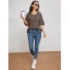 imageATHMILE Womens Summer Oversized Shirts V Neck Business Casual Workout Tops Beach Vacation 2025 Gym ClothesLight Brown