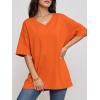 imageATHMILE Womens Summer Oversized Shirts V Neck Business Casual Workout Tops Beach Vacation 2025 Gym ClothesOrange