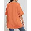 imageATHMILE Womens Summer Oversized Shirts V Neck Business Casual Workout Tops Beach Vacation 2025 Gym ClothesOrange Pink