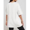 imageATHMILE Womens Summer Oversized Shirts V Neck Business Casual Workout Tops Beach Vacation 2025 Gym ClothesWhite