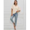 imageATHMILE Womens Oversized T Shirts Loose Fit V Neck Short Sleeve Summer Casual Blouse 2025 Y2K Tee TopsCream