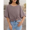 imageATHMILE Womens Oversized T Shirts Loose Fit V Neck Short Sleeve Summer Casual Blouse 2025 Y2K Tee TopsGray Purple