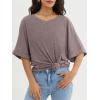 imageATHMILE Womens Oversized T Shirts Loose Fit V Neck Short Sleeve Summer Casual Blouse 2025 Y2K Tee TopsGray Purple