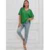 imageATHMILE Womens Oversized T Shirts Loose Fit V Neck Short Sleeve Summer Casual Blouse 2025 Y2K Tee TopsGreen