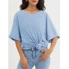 imageATHMILE Womens Oversized T Shirts Loose Fit V Neck Short Sleeve Summer Casual Blouse 2025 Y2K Tee TopsIce Blue