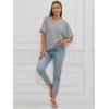 imageATHMILE Womens Oversized T Shirts Loose Fit V Neck Short Sleeve Summer Casual Blouse 2025 Y2K Tee TopsLight Gray