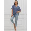 imageATHMILE Womens Oversized T Shirts Loose Fit V Neck Short Sleeve Summer Casual Blouse 2025 Y2K Tee TopsNavy