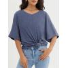 imageATHMILE Womens Oversized T Shirts Loose Fit V Neck Short Sleeve Summer Casual Blouse 2025 Y2K Tee TopsNavy