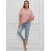 imageATHMILE Womens Oversized T Shirts Loose Fit V Neck Short Sleeve Summer Casual Blouse 2025 Y2K Tee TopsPink