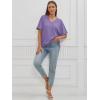 imageATHMILE Womens Oversized T Shirts Loose Fit V Neck Short Sleeve Summer Casual Blouse 2025 Y2K Tee TopsPurple