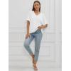 imageATHMILE Womens Oversized T Shirts Loose Fit V Neck Short Sleeve Summer Casual Blouse 2025 Y2K Tee TopsWhite