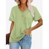 imageATHMILE Womens T Shirts 2025 Short Sleeve VNeck Shirts Cute Fit Summer Casual Tee Tops SXXL BeachLight Green