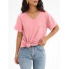 imageATHMILE Womens T Shirts 2025 Short Sleeve VNeck Shirts Cute Fit Summer Casual Tee Tops SXXL BeachPink
