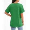 imageATHMILE Womens T Shirts 2025 Short Sleeve VNeck Shirts Cute Fit Summer Casual Tee Tops SXXL BeachSaint Patrick Green