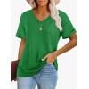 imageATHMILE Womens T Shirts 2025 Short Sleeve VNeck Shirts Cute Fit Summer Casual Tee Tops SXXL BeachSaint Patrick Green