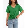 imageATHMILE Womens T Shirts 2025 Short Sleeve VNeck Shirts Cute Fit Summer Casual Tee Tops SXXL BeachSaint Patrick Green