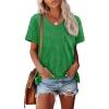 imageATHMILE Womens T Shirts 2025 Short Sleeve VNeck Shirts Cute Fit Summer Casual Tee Tops SXXL BeachSaint Patrick Green