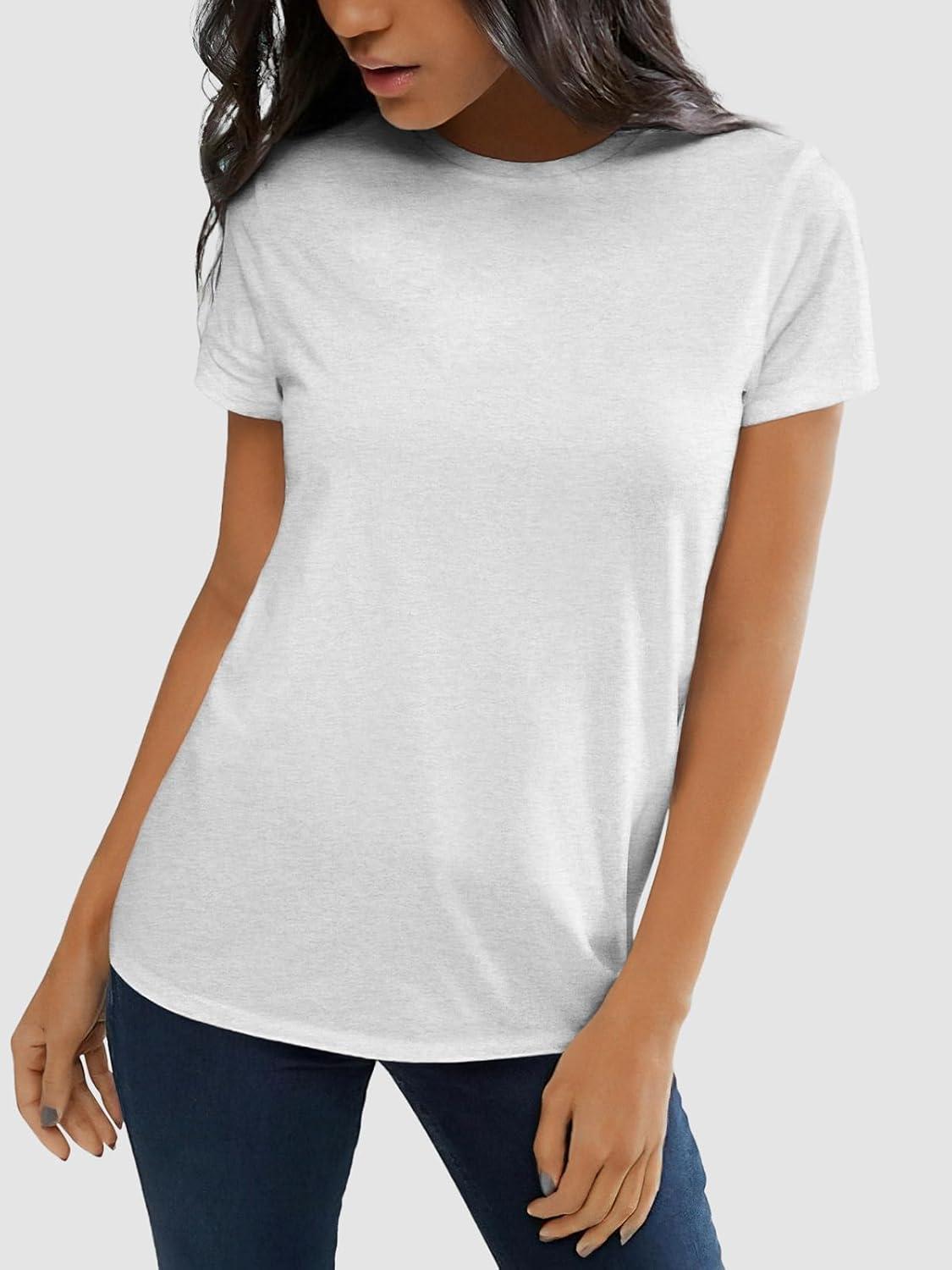 imageATHMILE Womens T Shirt Summer Tops Short Sleeve Fashion Basic Casual Oversized Beach Vacation Clothes 2025 TrendyWhite